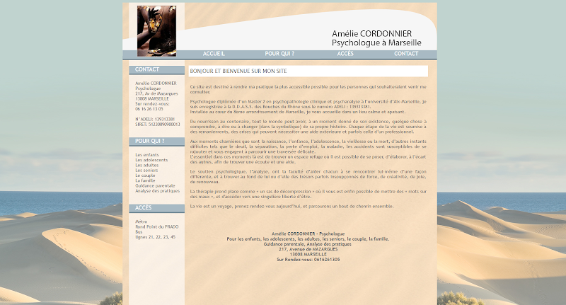 Amélie Cordonnier - Psychologue Clinicienne - Marseille - Enfants - adolescents - adultes - seniors